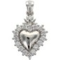 Pendentif de l'EX VOTO en laiton de couleur argenté et contour avec pierres OZs. Hauteur 1.8 cm.