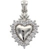 Pendentif de l'EX VOTO en laiton de couleur argenté et contour avec pierres OZs. Hauteur 1.8 cm.
