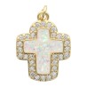 Croix de cou en laiton dore superieur avec strass hauteur, 1.6 cm. LOT DE 5 ASSORTIES.
