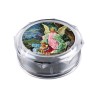 Boite plastique octogonale transparente Ø 6 cm, hauteur 2.5 cm.