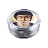 Boite plastique octogonale transparente Ø 6 cm, hauteur 2.5 cm.