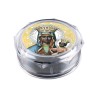 Boite plastique octogonale transparente Ø 6 cm, hauteur 2.5 cm.