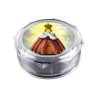 Boite plastique octogonale transparente Ø 6 cm, hauteur 2.5 cm.