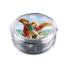 Boite plastique octogonale transparente Ø 6 cm, hauteur 2.5 cm.