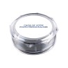 Boite plastique octogonale transparente Ø 6 cm, hauteur 2.5 cm.
