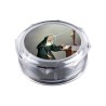 Boite plastique octogonale transparente Ø 6 cm, hauteur 2.5 cm.