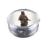 Boite plastique octogonale transparente Ø 6 cm, hauteur 2.5 cm.