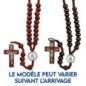 Chapelet sur corde grains en bois coeur resine a personnaliser