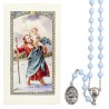 Chapelet de dévotion de saint Christophe avec image prière, livre en sachet individuel.