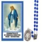 Chapelet de dévotion de l immaculée conception en plastique avec notice explicative, livre en sachet individuel.