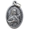Médaille en métal couleur argentée forme ovale H. 2,2 cm. Plusieurs saints