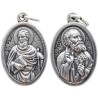 Médaille en métal couleur argentée forme ovale H. 2,2 cm. Plusieurs saints