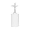 Lumignon blanc a piles H. 13,5 cm avec croix, sans image