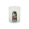 Veilleuse blanche avec autocollant "vitrail" de saint 20/24, H. 6,5 cm, Ø 5 cm ( VO 5)
