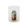 Veilleuse blanche avec autocollant "vitrail" de saint 20/24, H. 6,5 cm, Ø 5 cm ( VO 5)