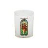 Veilleuse blanche avec autocollant "vitrail" de saint 20/24, H. 6,5 cm, Ø 5 cm ( VO 5)