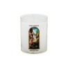 Veilleuse blanche avec autocollant "vitrail" de saint 20/24, H. 6,5 cm, Ø 5 cm ( VO 5)