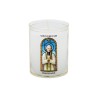 Veilleuse blanche avec autocollant "vitrail" de saint 20/24, H. 6,5 cm, Ø 5 cm ( VO 5)