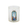 Veilleuse blanche avec autocollant "vitrail" de saint 20/24, H. 6,5 cm, Ø 5 cm ( VO 5)
