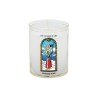 Veilleuse blanche avec autocollant "vitrail" de saint 20/24, H. 6,5 cm, Ø 5 cm ( VO 5)