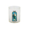 Veilleuse blanche avec autocollant "vitrail" de saint 20/24, H. 6,5 cm, Ø 5 cm ( VO 5)