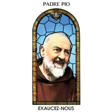 Autocollant Transparent "vitrail" sans prière de saint H. 5,1 x 3,1 cm pour veilleuse 20/24 heures