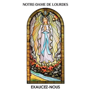 Autocollant Transparent "vitrail" sans prière de saint H. 6 x 3,6 cm pour bougie 3 jours
