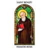 Autocollant Transparent vitrail de saint avec priere H. 10.5 x 6.5 cm pour bougie de neuvaine.