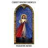 Autocollant Transparent vitrail de saint avec priere H. 10.5 x 6.5 cm pour bougie de neuvaine.