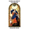 Autocollant Transparent vitrail de saint avec priere H. 10.5 x 6.5 cm pour bougie de neuvaine.