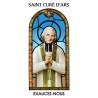 Autocollant Transparent vitrail de saint avec priere H. 10.5 x 6.5 cm pour bougie de neuvaine.
