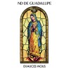 Autocollant Transparent vitrail de saint avec priere H. 10.5 x 6.5 cm pour bougie de neuvaine.