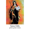 Autocollant BLANC classique avec prière H. 10.5 x 6.5 cm pour bougie de neuvaine.