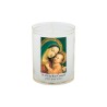 Veilleuse blanche avec autocollant de saint 20/24, H. 6,5 cm, Ø 5 cm ( VO 5).