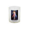 Veilleuse blanche avec autocollant de saint 20/24, H. 6,5 cm, Ø 5 cm ( VO 5).