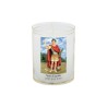 Veilleuse blanche avec autocollant de saint 20/24, H. 6,5 cm, Ø 5 cm ( VO 5).