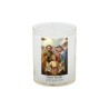 Veilleuse blanche avec autocollant de saint 20/24, H. 6,5 cm, Ø 5 cm ( VO 5).