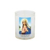 Veilleuse blanche avec autocollant de saint 20/24, H. 6,5 cm, Ø 5 cm ( VO 5).
