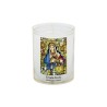 Veilleuse blanche avec autocollant de saint 20/24, H. 6,5 cm, Ø 5 cm ( VO 5).