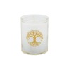 Veilleuse blanche avec autocollant de saint 20/24, H. 6,5 cm, Ø 5 cm ( VO 5).