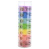 Bougie en verre teintee dans la masse H. 21 cm, Ø 6 cm - 7 Archanges + autocollant