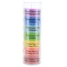 Bougie en verre teintee dans la masse H. 21 cm, Ø 6 cm - 7 Archanges + autocollant