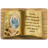 Chevalet en bois forme livre avec bénédiction à poser H. 4 x 6 cm et résine, plusieurs saints.