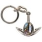 Porte-cles en metal en forme d ancre H. 4 cm avec une resine. Differents Saints
