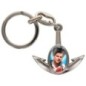 Porte-cles en metal en forme d ancre H. 4 cm avec une resine. Differents Saints