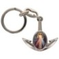 Porte-cles en metal en forme d ancre H. 4 cm avec une resine. Differents Saints