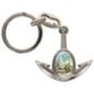 Porte-cles en metal en forme d ancre H. 4 cm avec une resine. Differents Saints