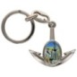 Porte-cles en metal en forme d ancre H. 4 cm avec une resine. Differents Saints