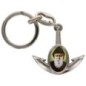 Porte-cles en metal en forme d ancre H. 4 cm avec une resine. Differents Saints