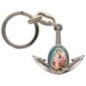 Porte-cles en metal en forme d ancre H. 4 cm avec une resine. Differents Saints